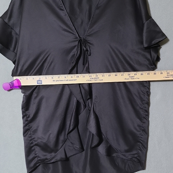 VICTORIA'S SECRET Black Flutter Sleeve Kimono Robe - One Size - Picture 7 of 8